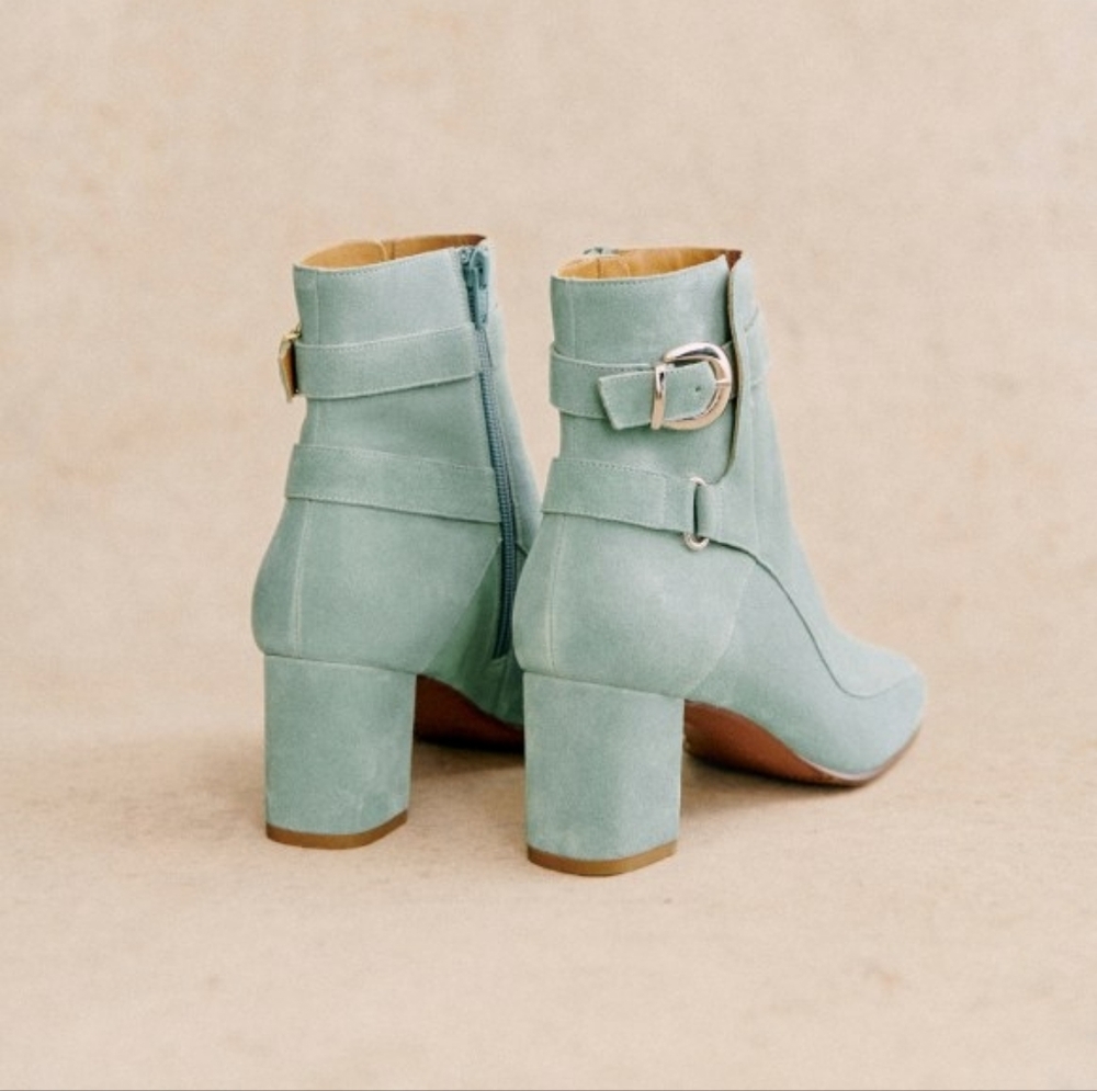 Sézane Brooklyn Boots - Sea Green - Picture 3 of 9
